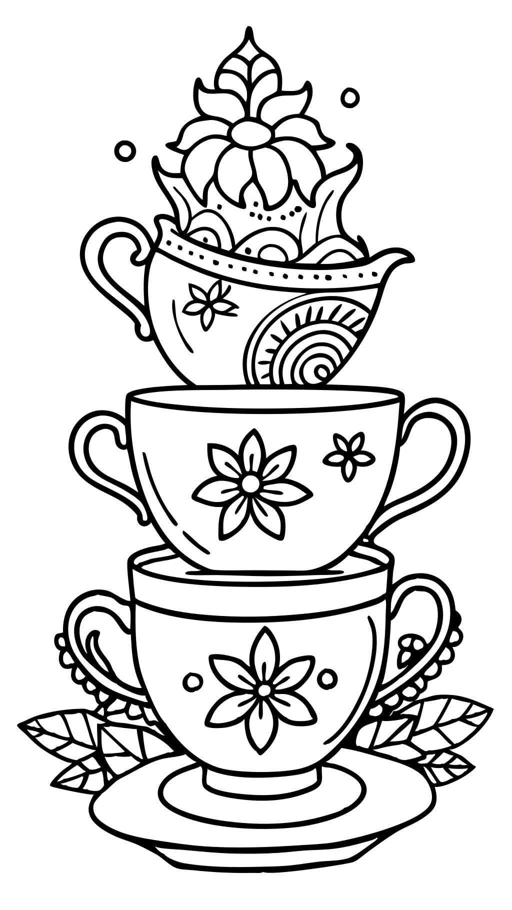 coloring pages tea cups